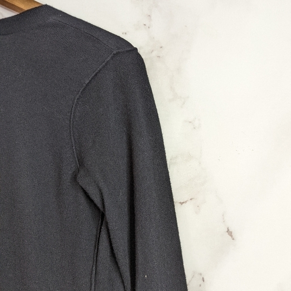 Vince Cardigan Size XS Cotton Black Open Knit Sweater Pockets Longline - Picture 6 of 9